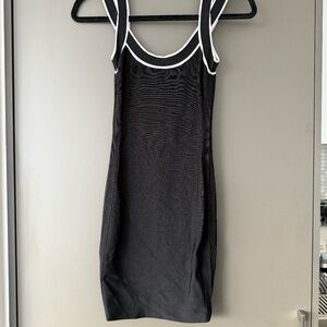 White and Black Bodycon Bandage Dress Circular Neckline Marciano